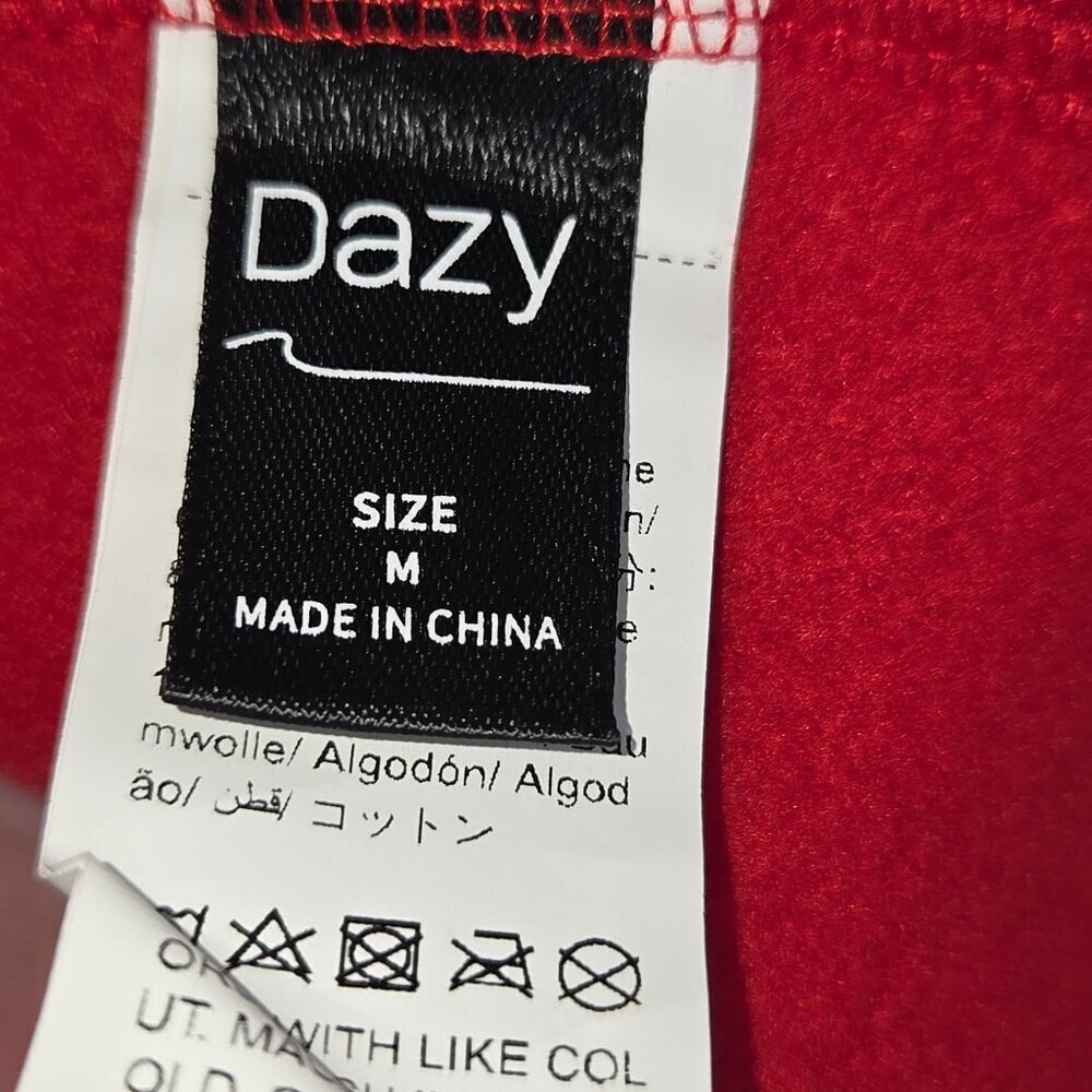 DAZY Women’s Red Sweatpants Size M Athletic Joggers Pull On Lounge Relaxed Fit - Picture 6 of 7